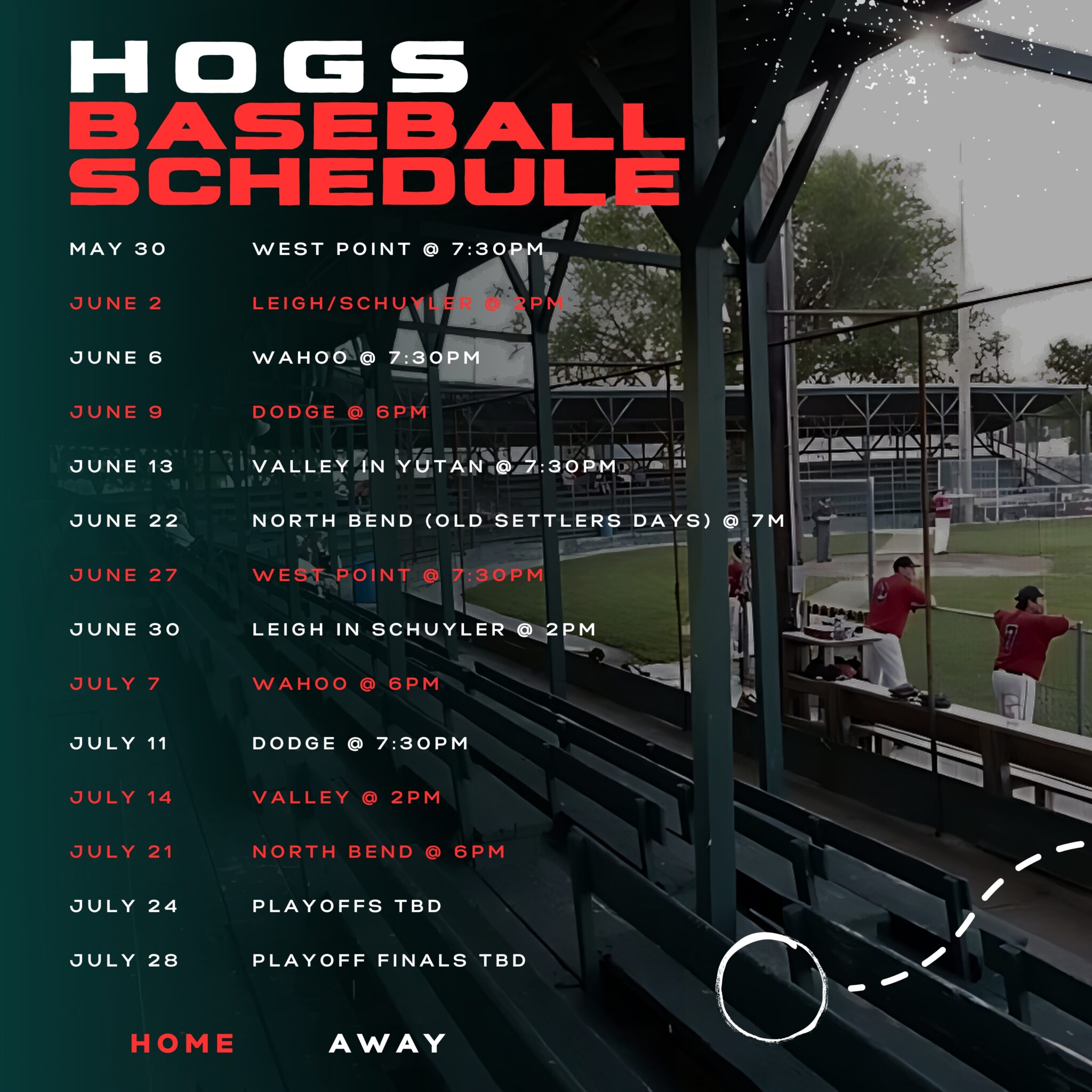 Hogs Baseball Schedule 2024 City of Scribner, Nebraska Dodge County